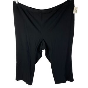 Catherines Refined Fit Pants Size 34WP 34 Petite Pull On Elastic Waist Black NEW